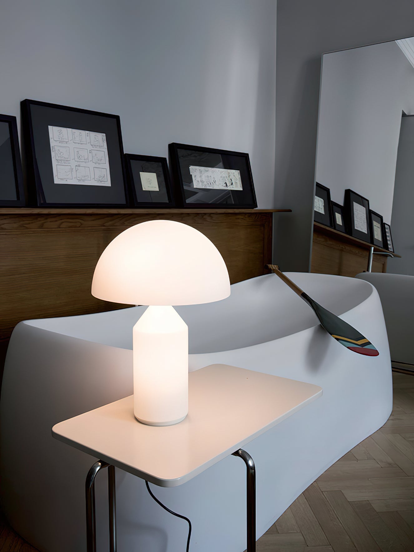 Mushroom Dome Glass Table Lamp