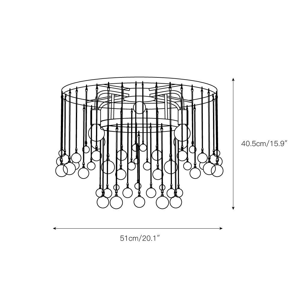 Cascade Halo Brass Droplet Flush Mount