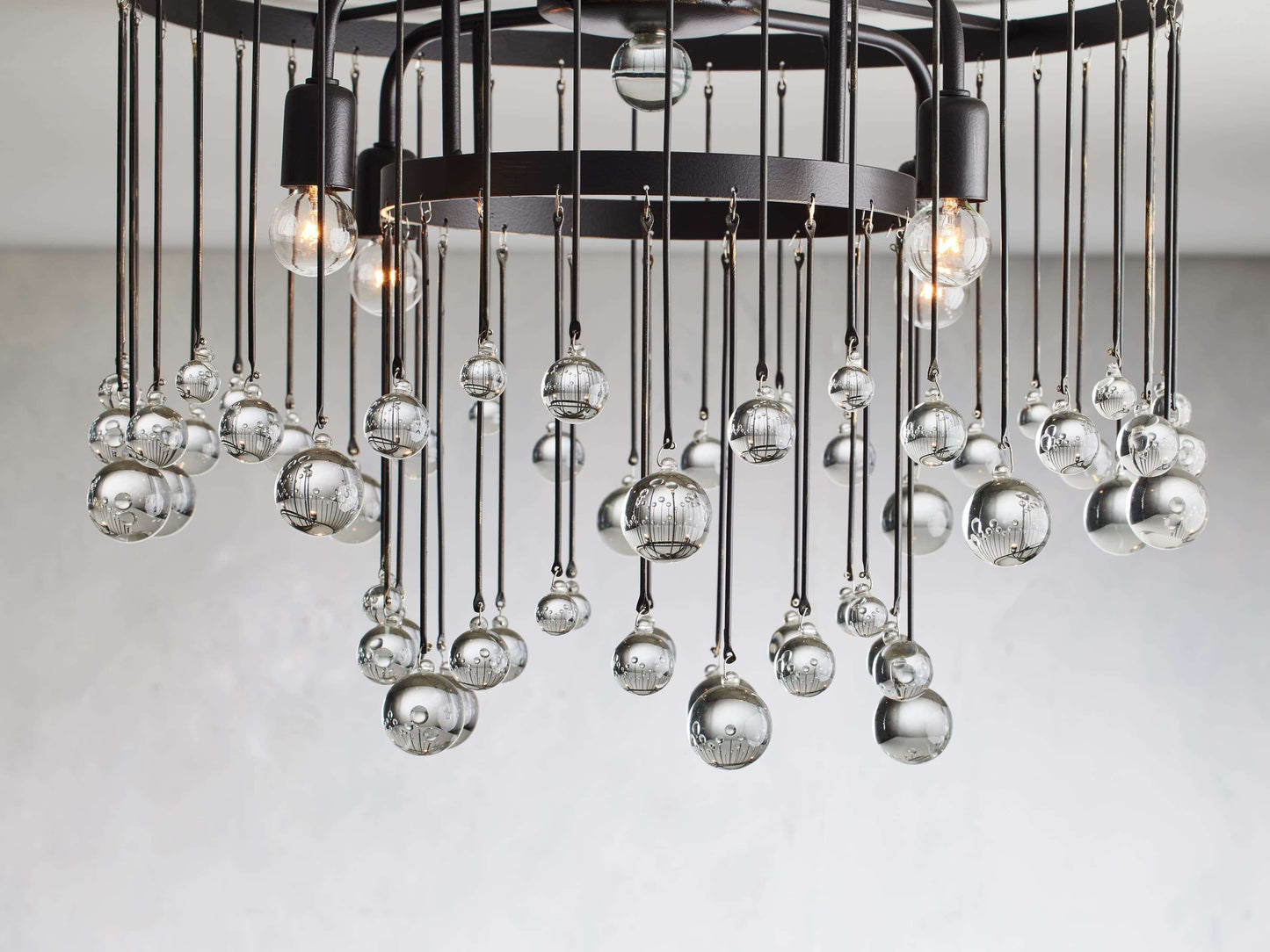 Cascade Halo Brass Droplet Flush Mount