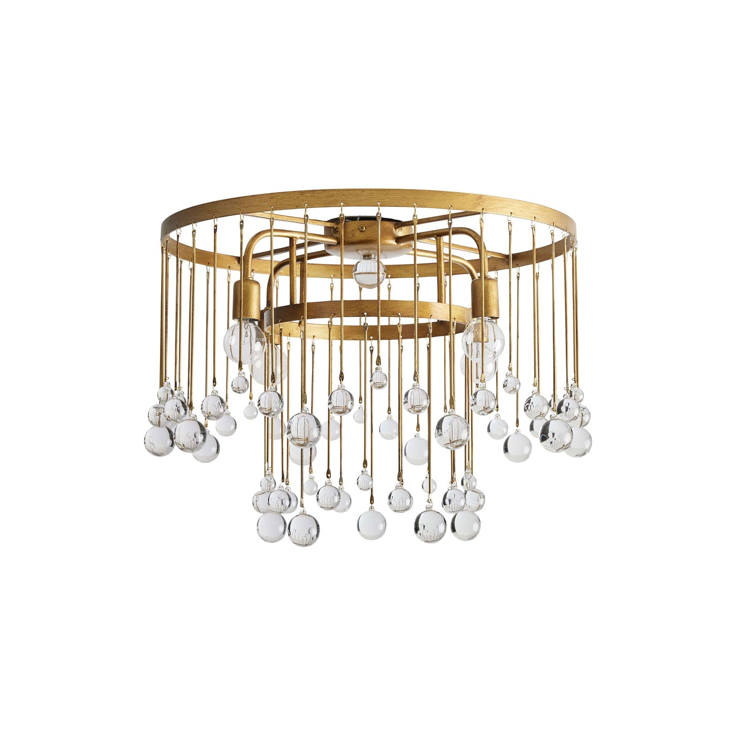 Cascade Halo Brass Droplet Flush Mount
