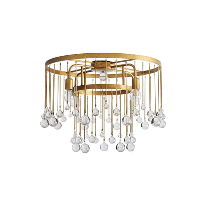Cascade Halo Brass Droplet Flush Mount