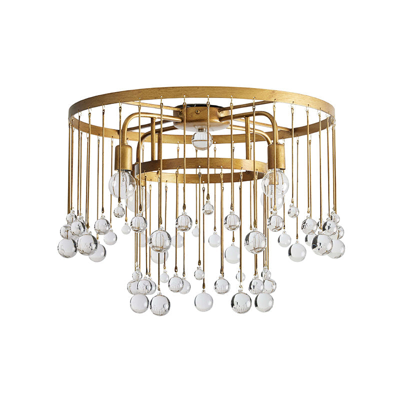 Cascade Halo Brass Droplet Flush Mount