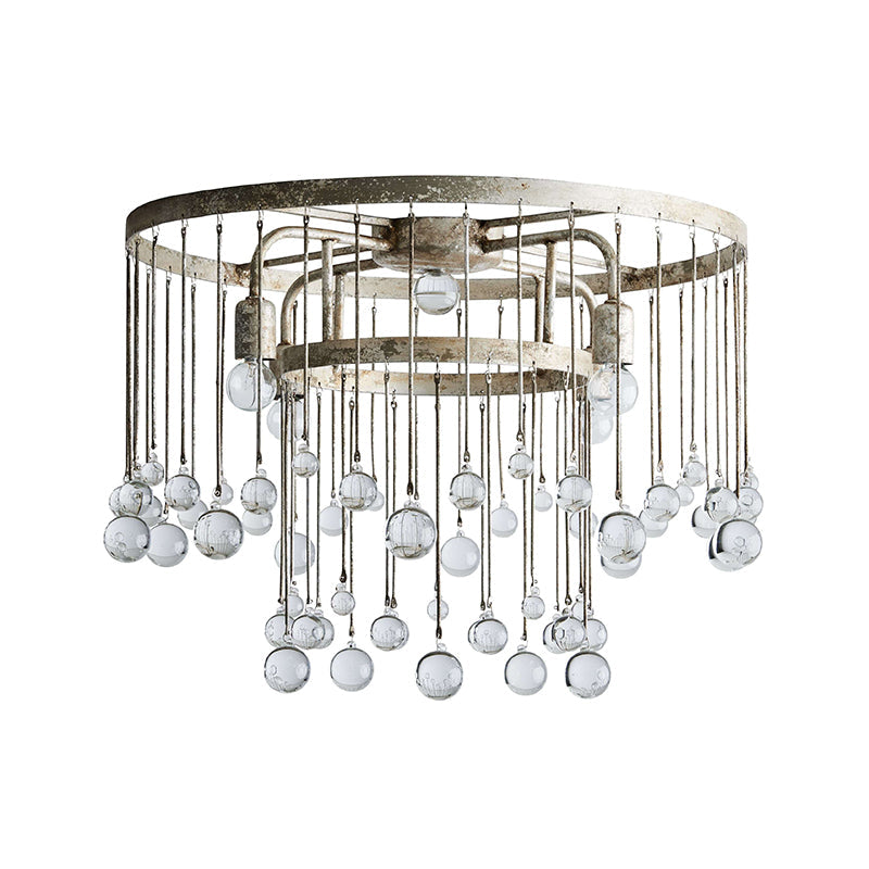 Cascade Halo Brass Droplet Flush Mount