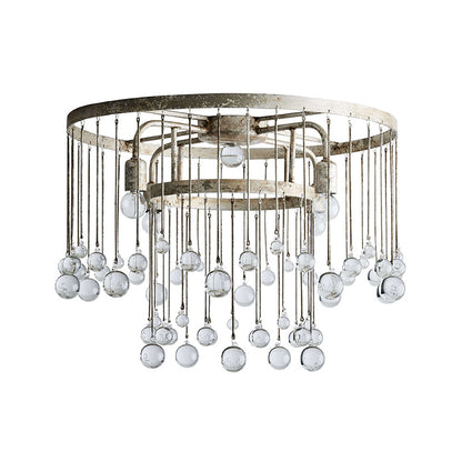 Cascade Halo Brass Droplet Flush Mount
