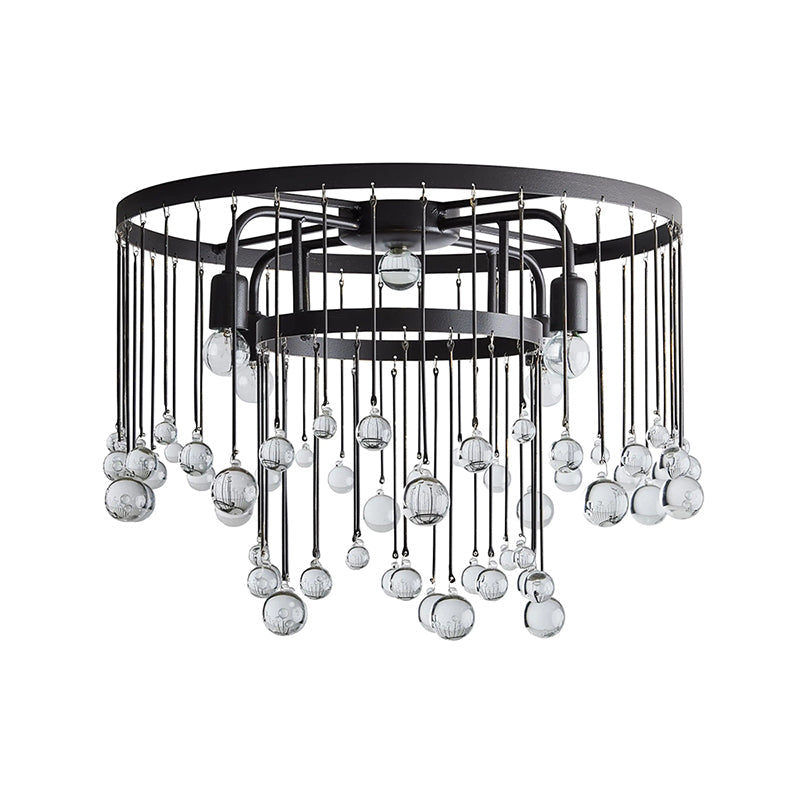 Cascade Halo Brass Droplet Flush Mount