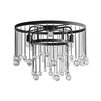 Cascade Halo Brass Droplet Flush Mount