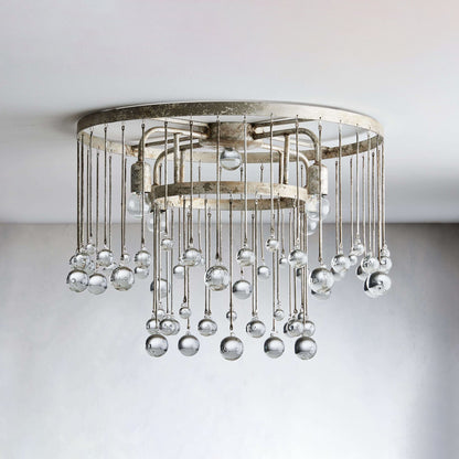 Cascade Halo Brass Droplet Flush Mount