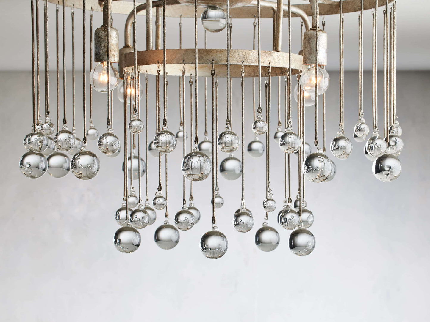Cascade Halo Brass Droplet Flush Mount