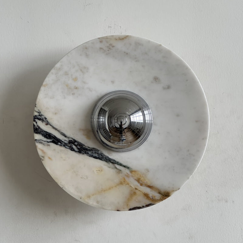 Calacatta Round Marble Sconce
