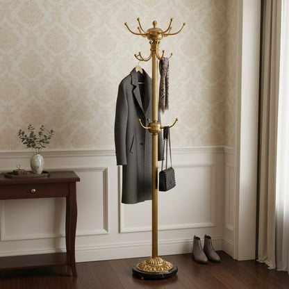 Baroque Brass Freestanding Coat Rack