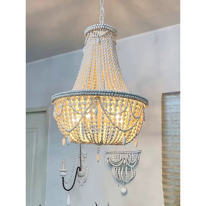 Betsey Wood Bead Chandelier