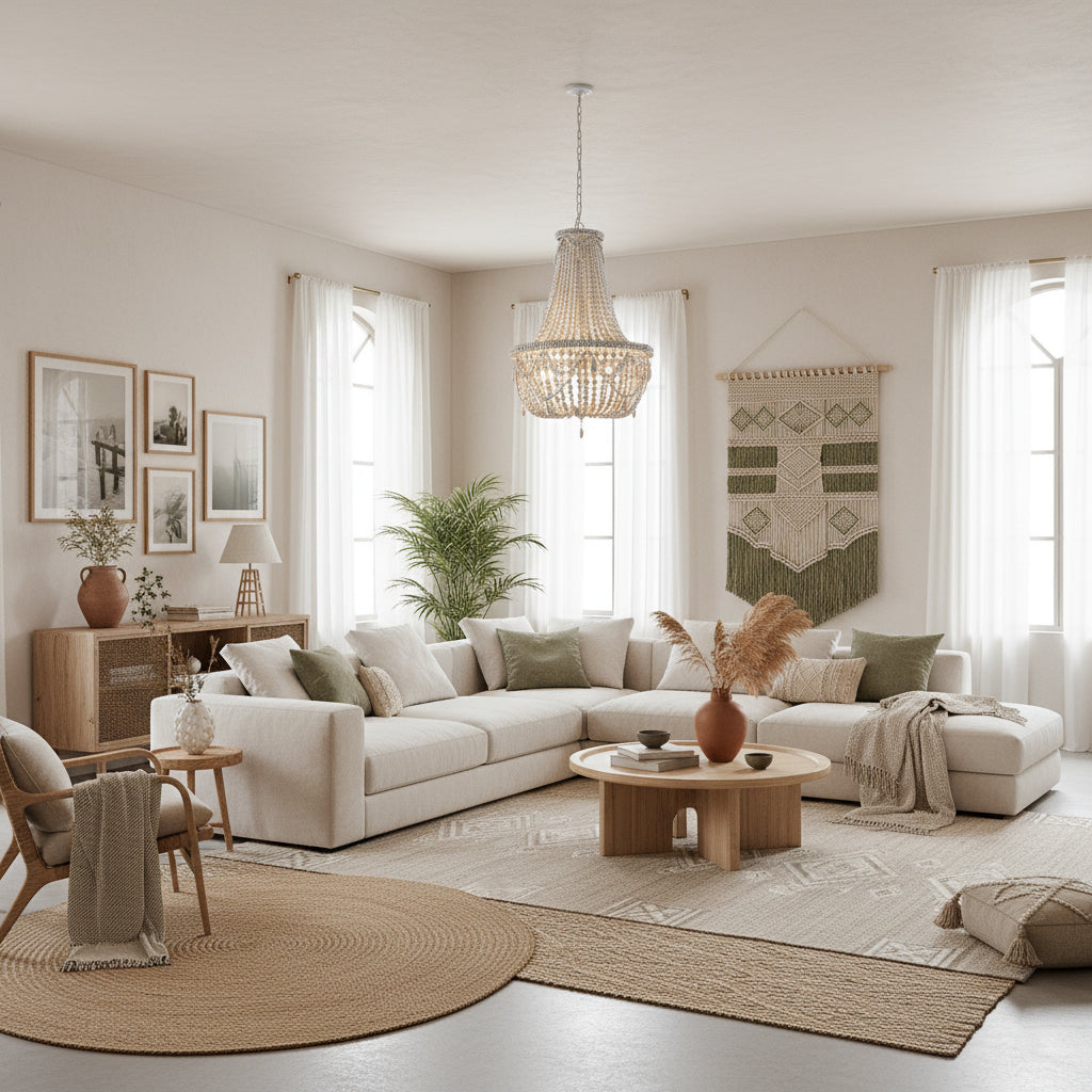 Betsey Wood Bead Chandelier