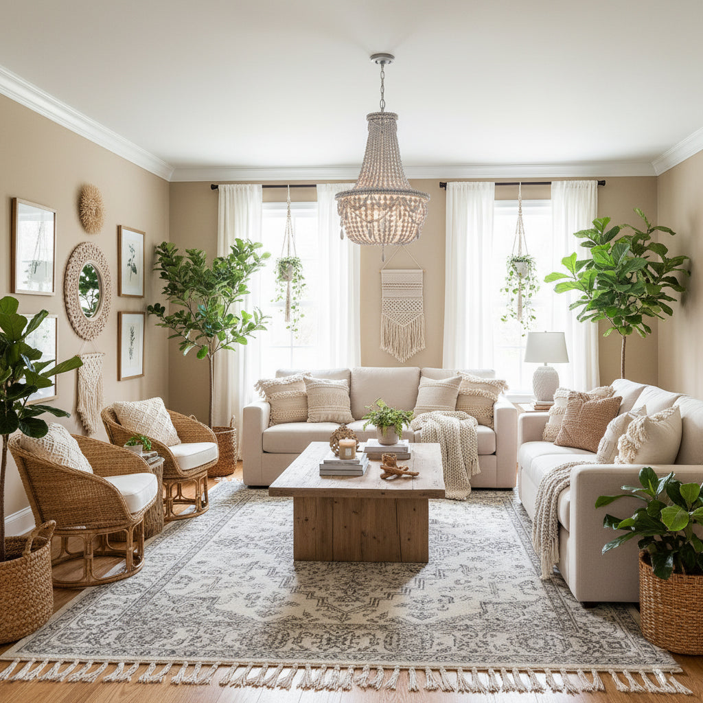 Betsey Wood Bead Chandelier