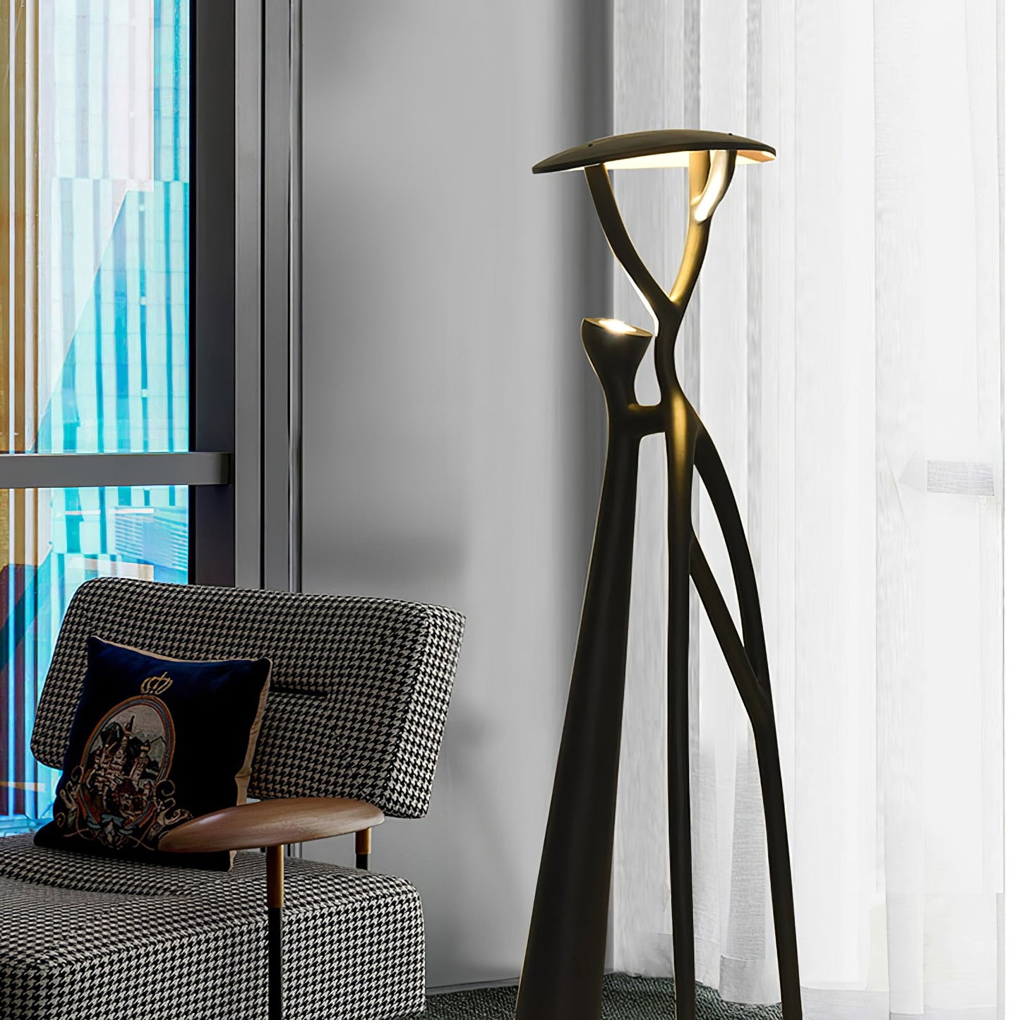 Black Sculpture Floor Lamp
