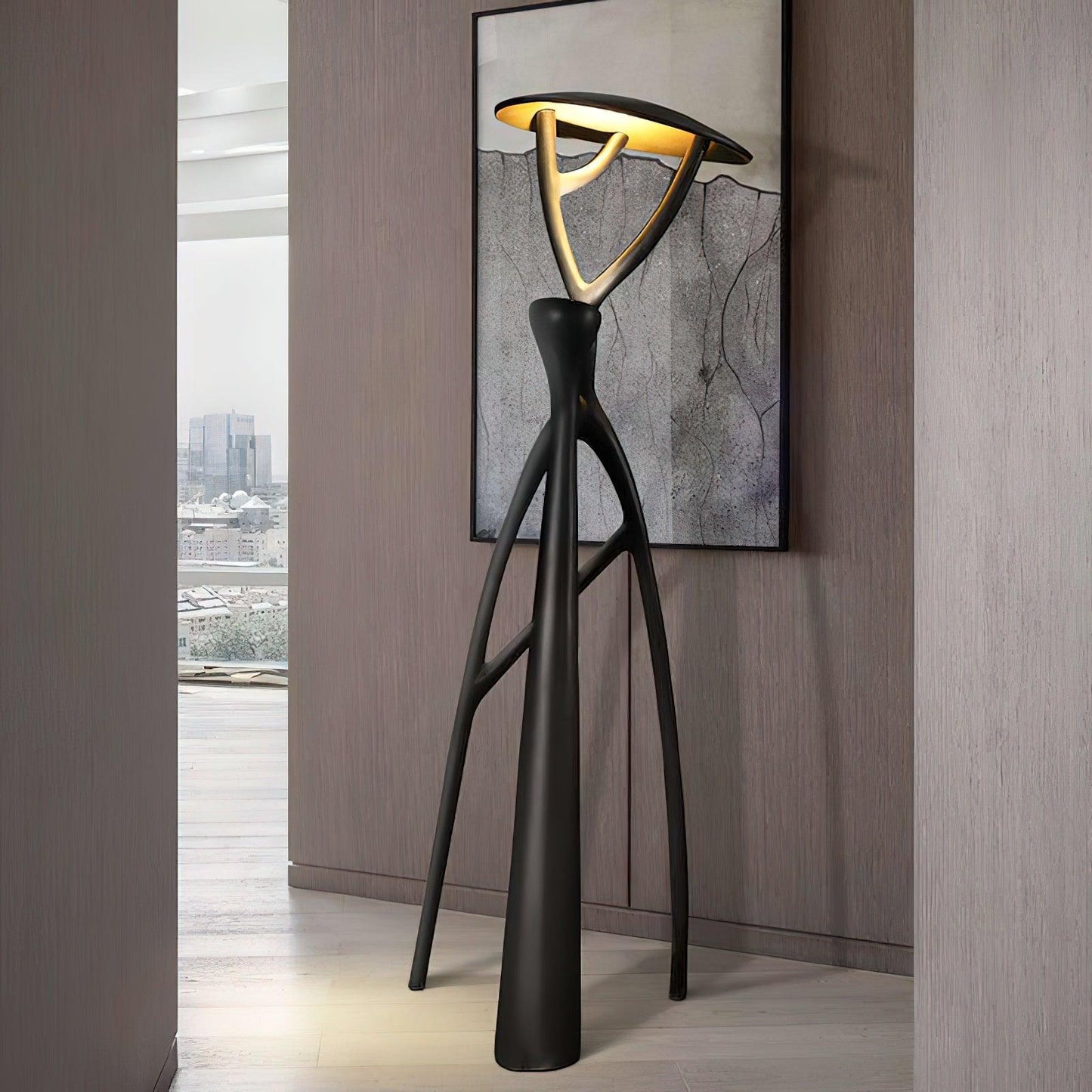 Black Sculpture Floor Lamp