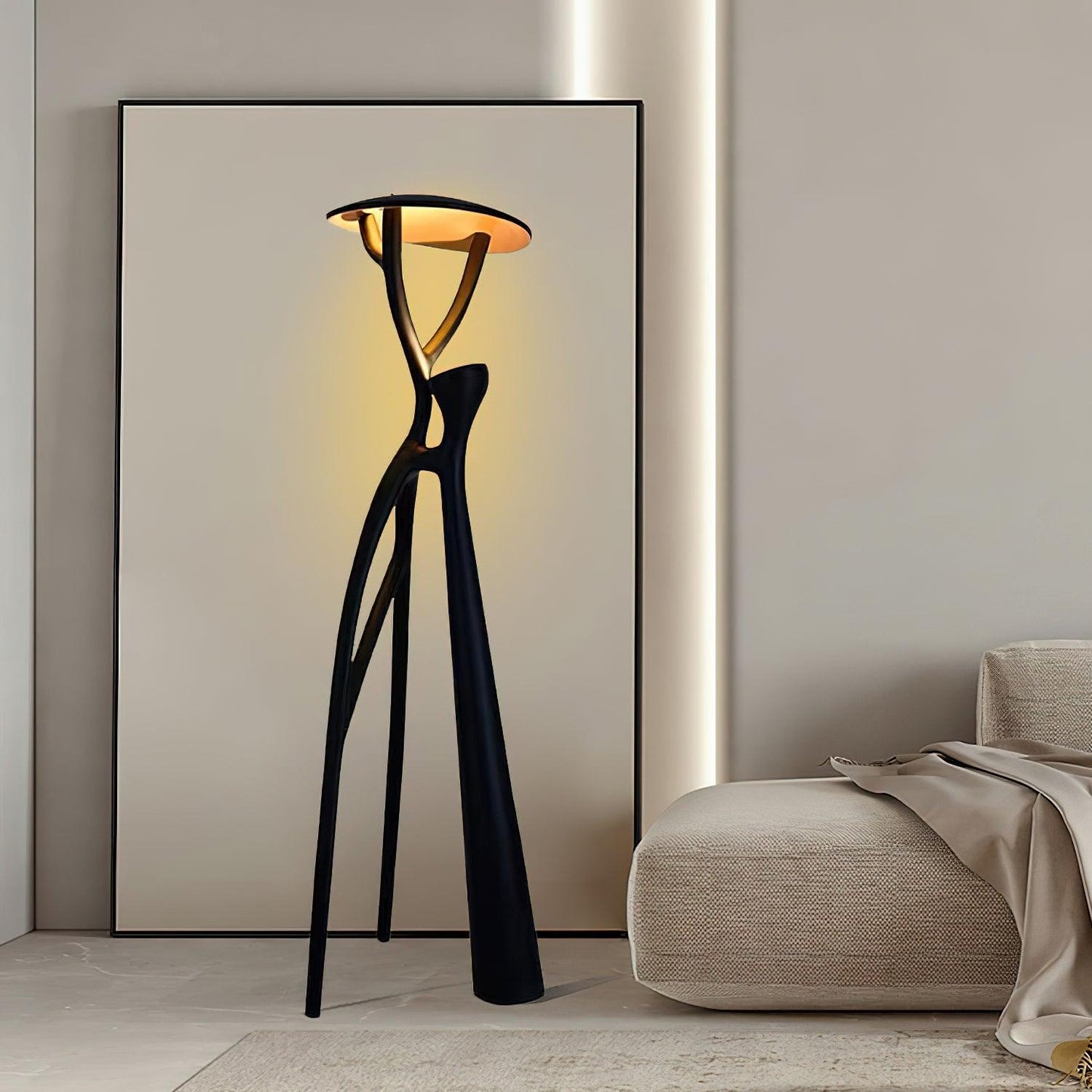 Black Sculpture Floor Lamp