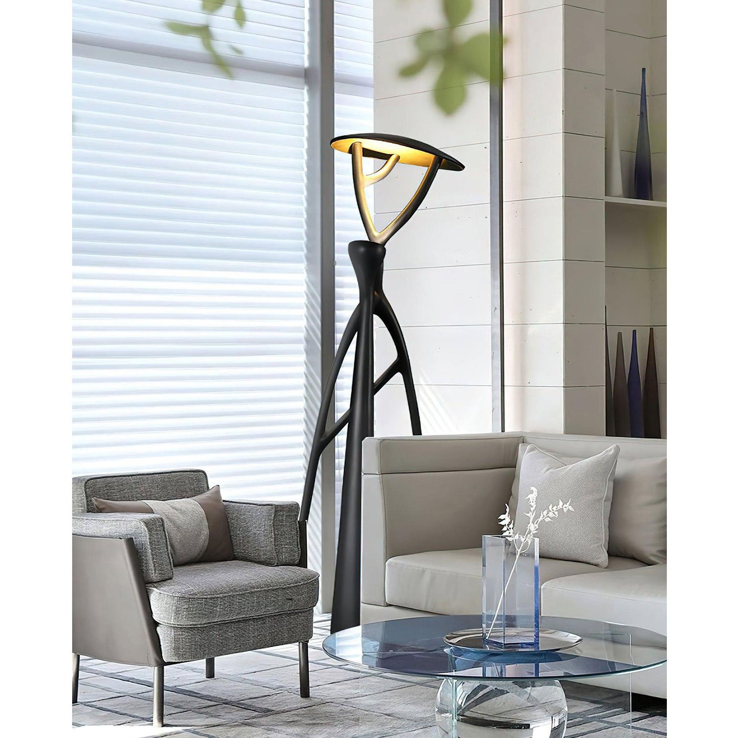 Black Sculpture Floor Lamp