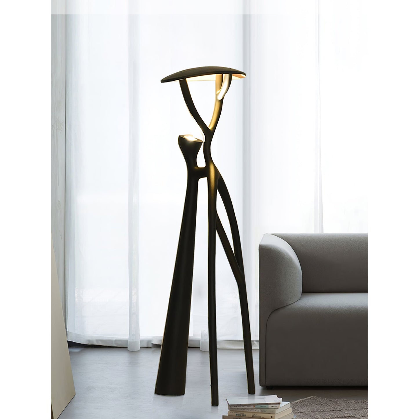 Black Sculpture Floor Lamp