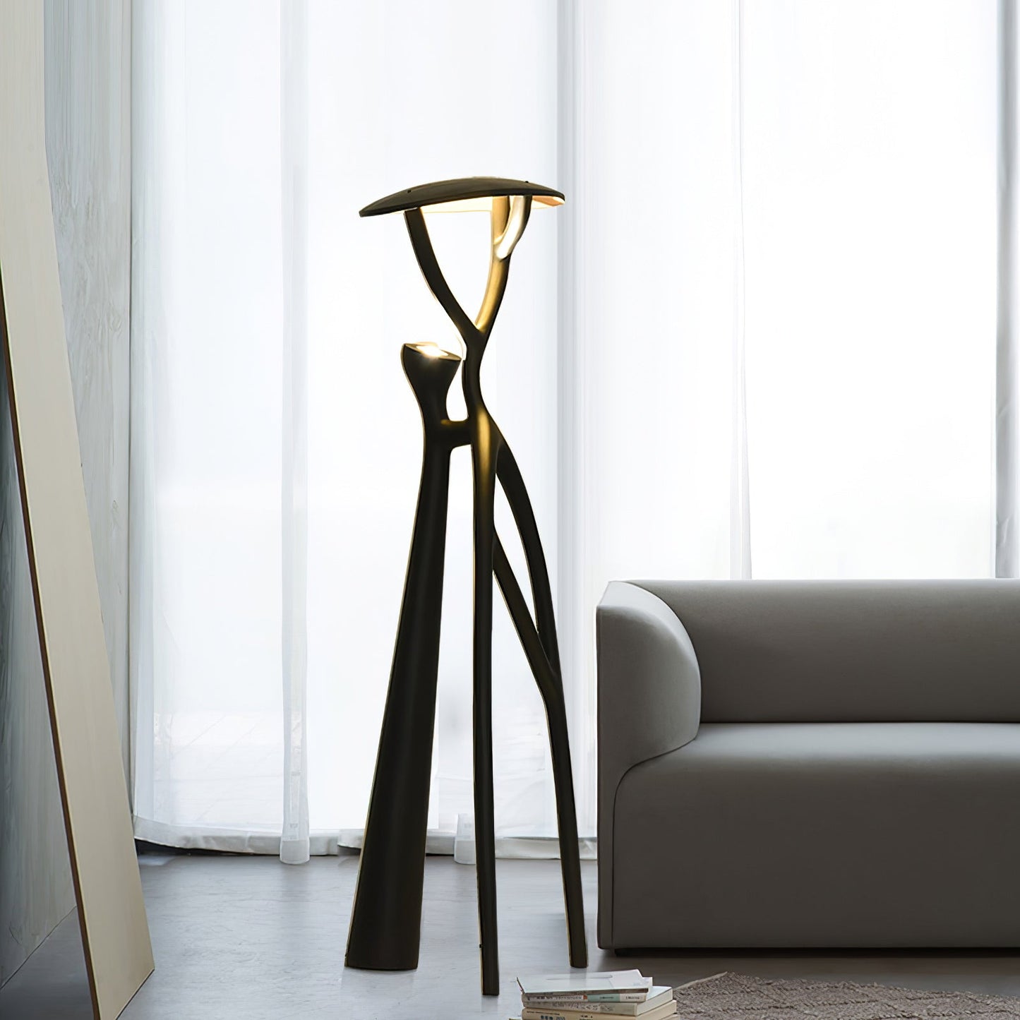Black Sculpture Floor Lamp