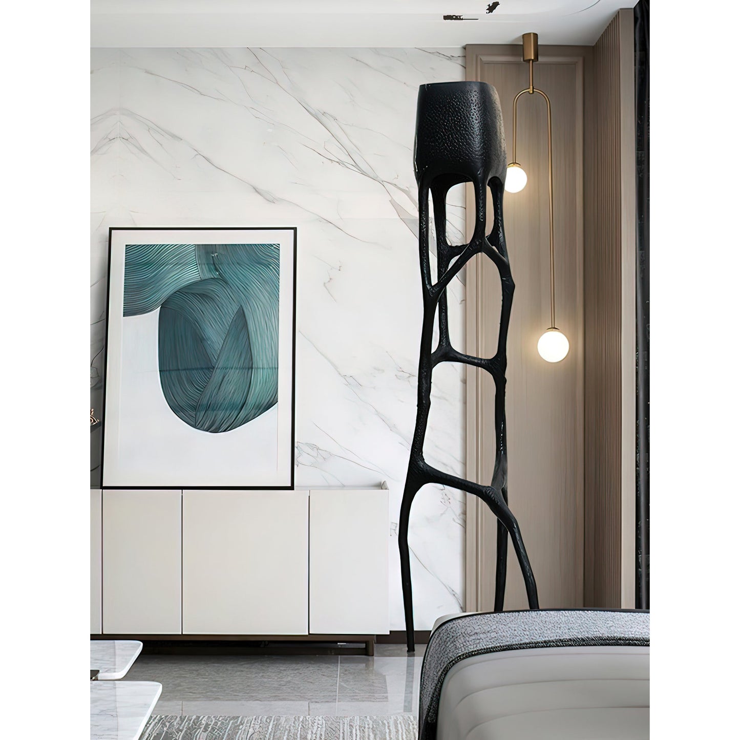 Brutalist Tree Sculpture Floor Lamp