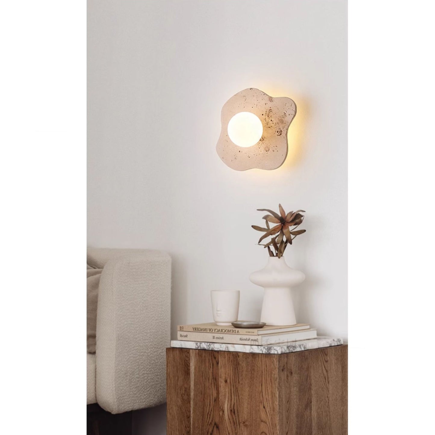 Blob Travertine Wall Lamp