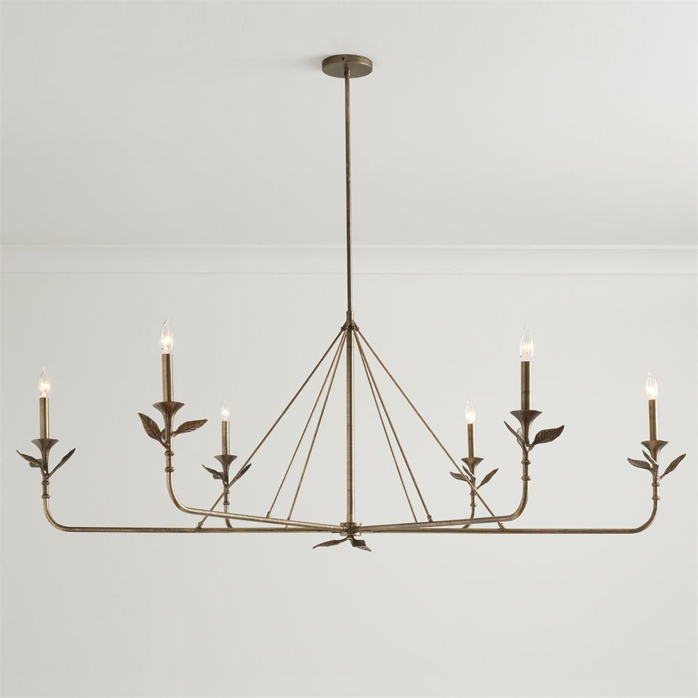 Branching Leaf Linear Chandelier