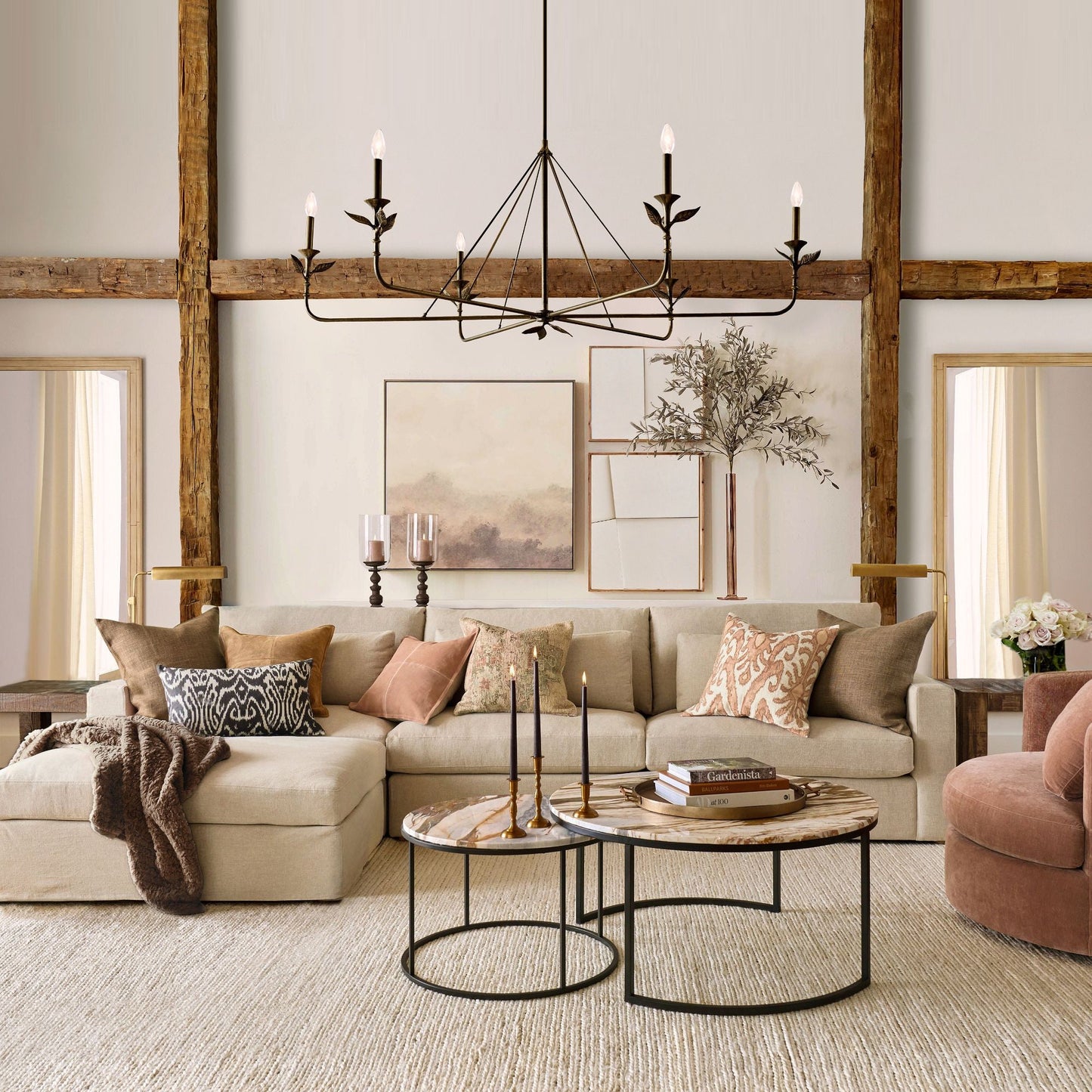 Branching Leaf Linear Chandelier
