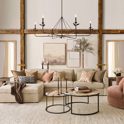 Branching Leaf Linear Chandelier
