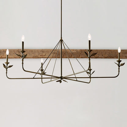 Branching Leaf Linear Chandelier