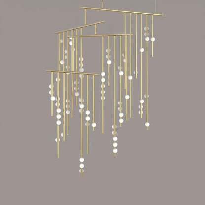 Brass Drop System Chandelier