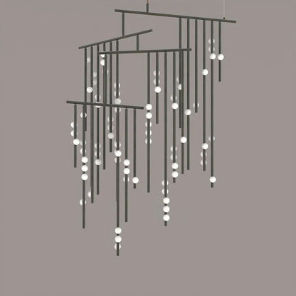 Brass Drop System Chandelier