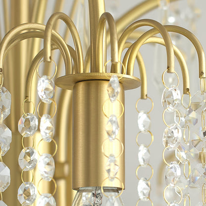 Brass Candle Crystal Chandelier
