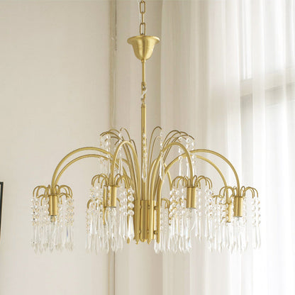 Brass Candle Crystal Chandelier