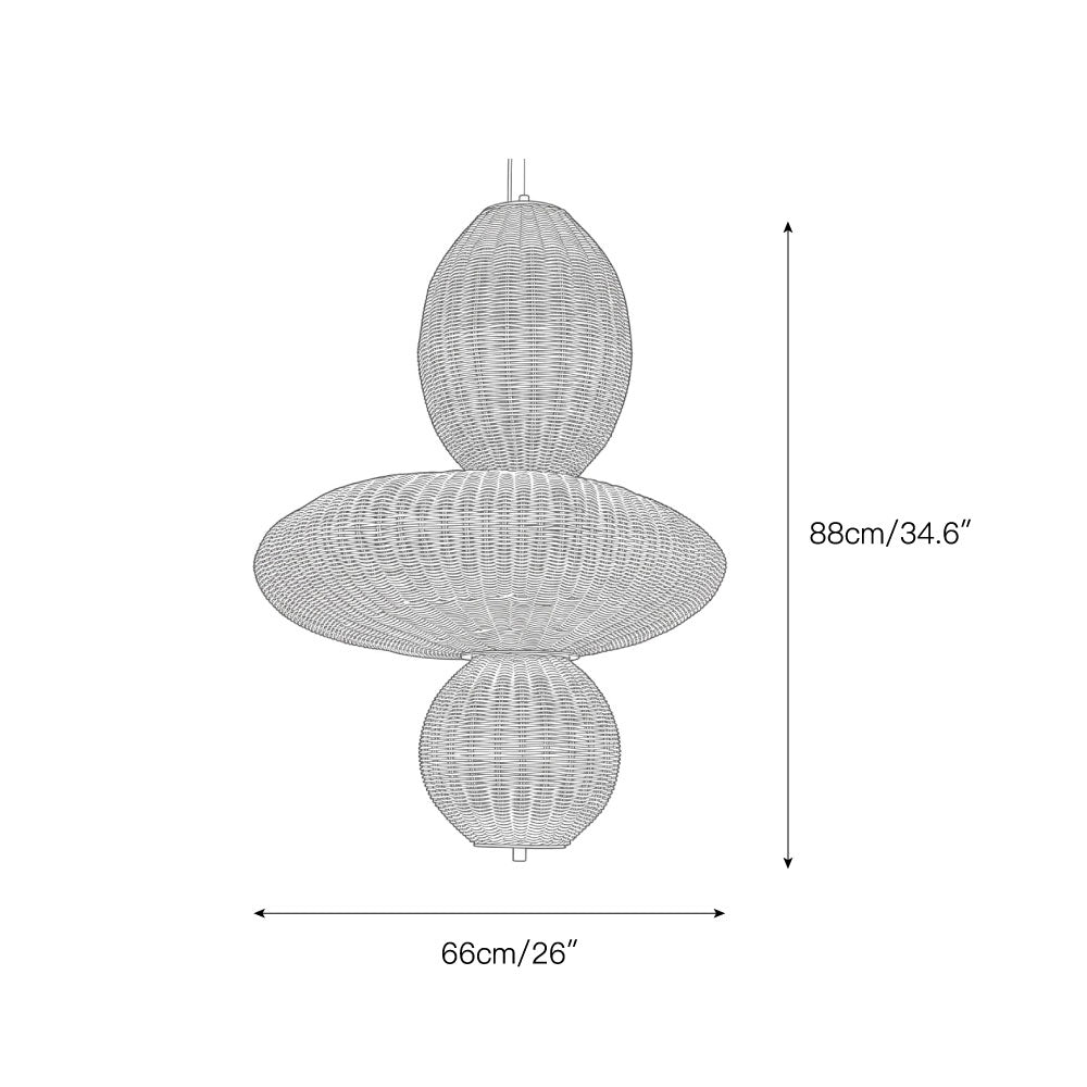 Bubbles Rattan Chandelier