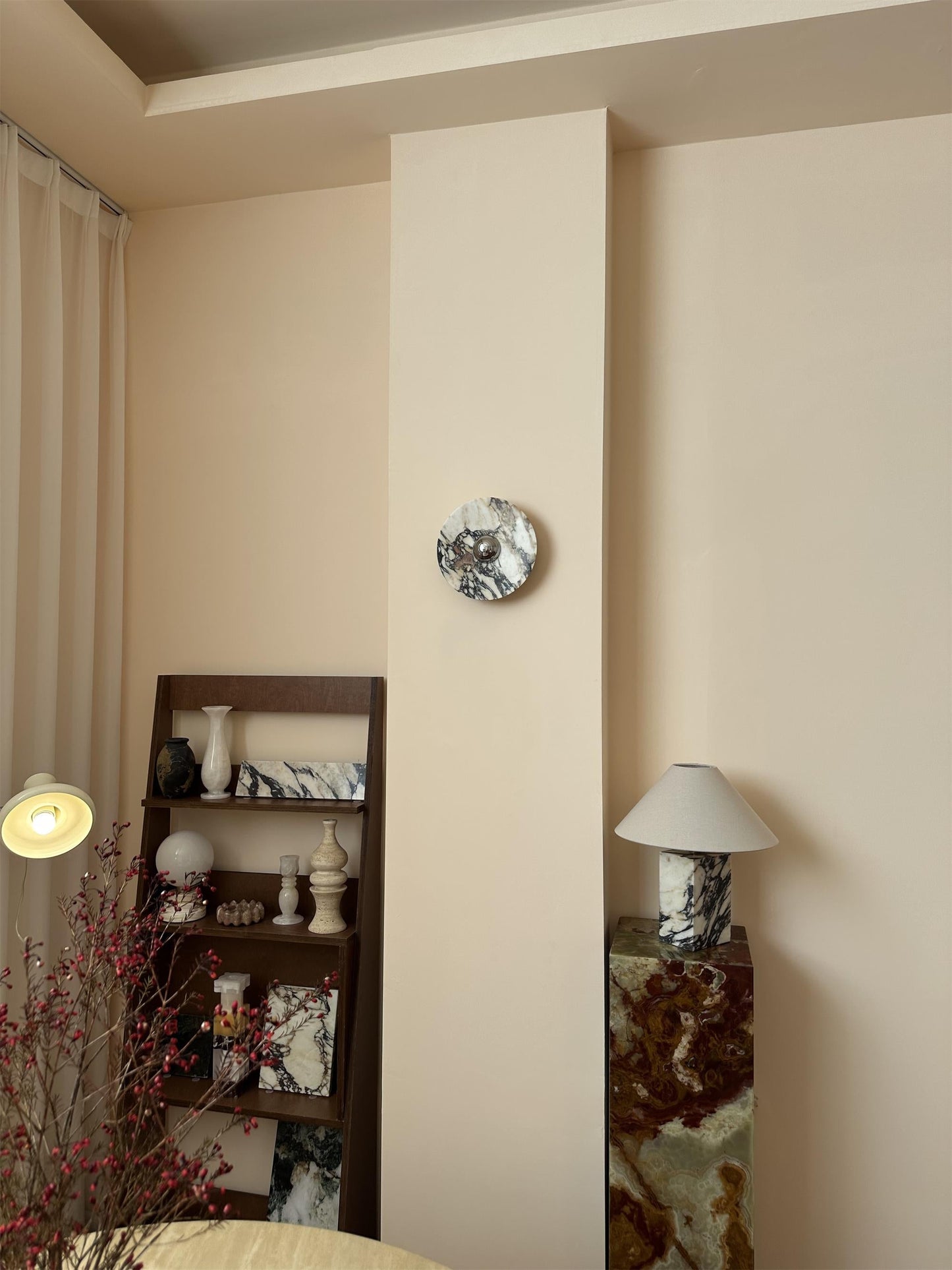Calacatta Round Marble Wall Sconce