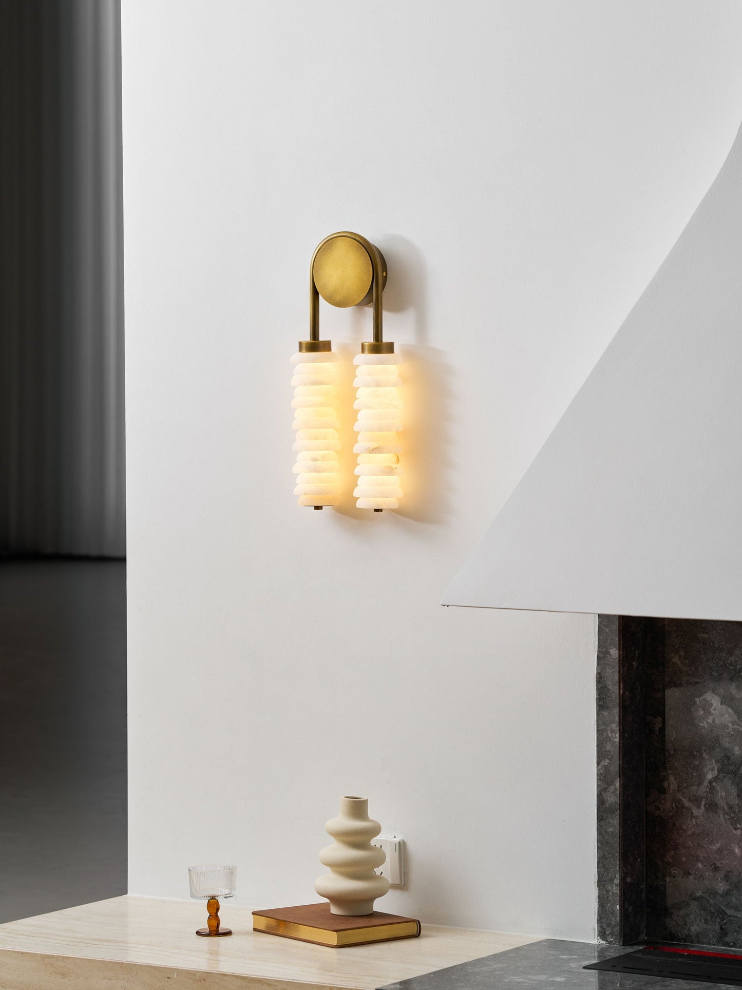 Payson Double Alabaster Wall Lamp