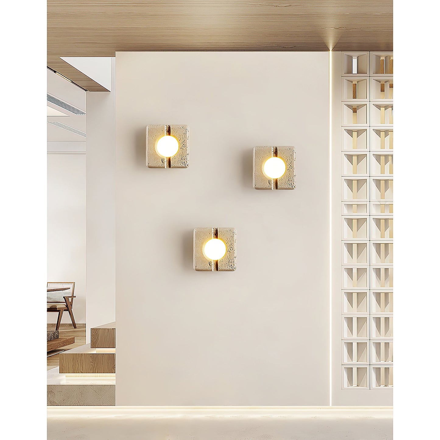 Camera Travertine Wall Lamp
