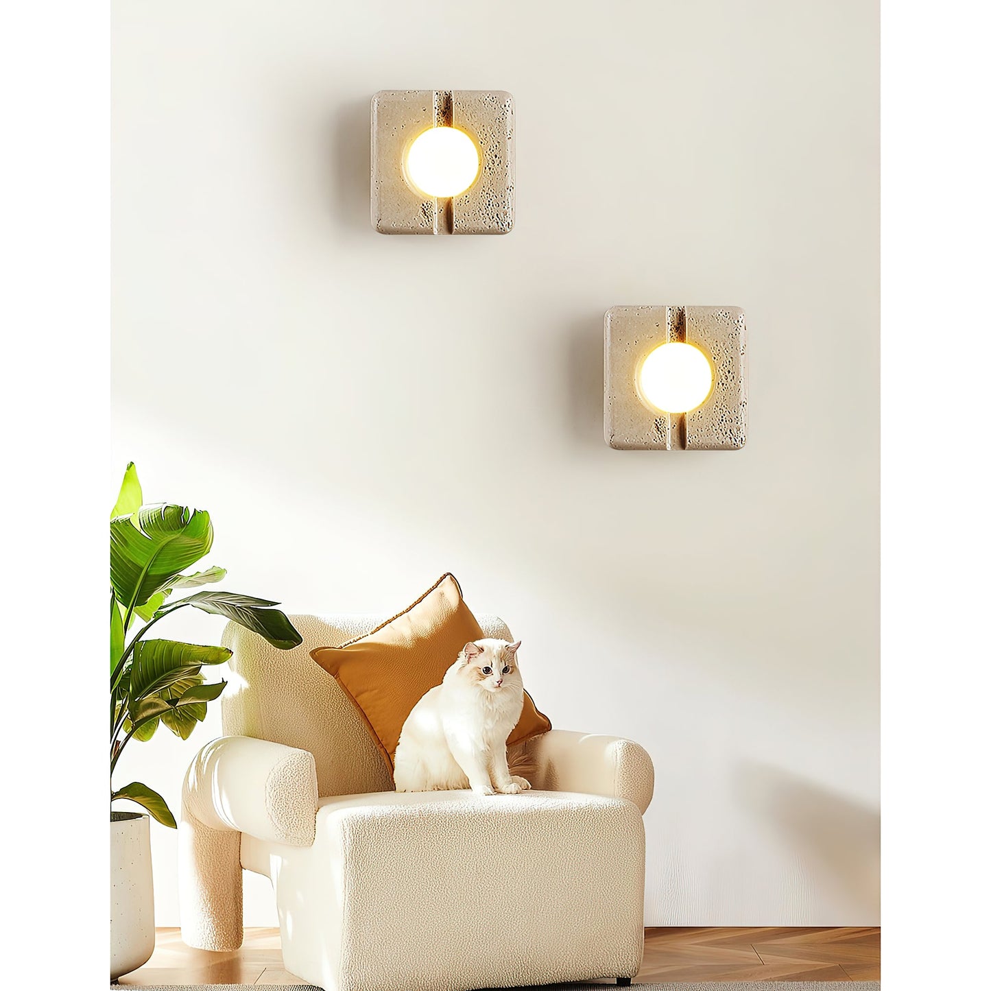 Camera Travertine Wall Lamp