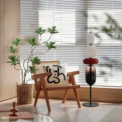 Stacked Glass Pebble Floor Lamp