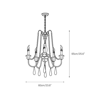Candle Style Beaded Chandelier