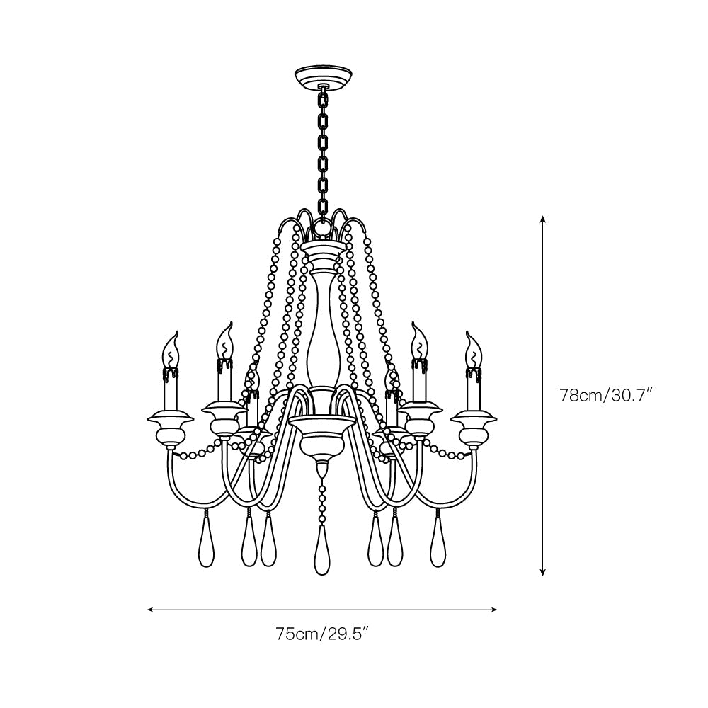 Candle Style Beaded Chandelier
