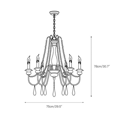 Candle Style Beaded Chandelier