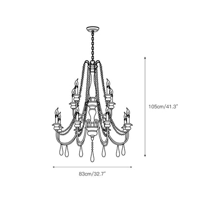 Candle Style Beaded Chandelier