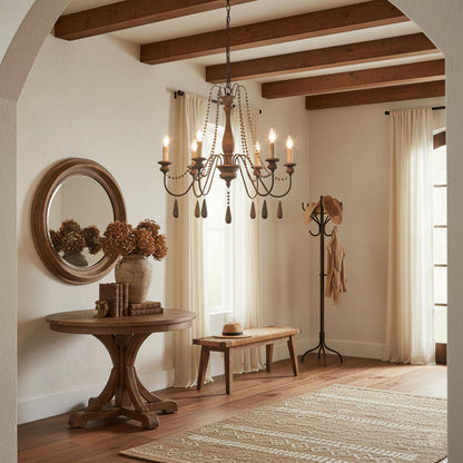 Candle Style Beaded Chandelier