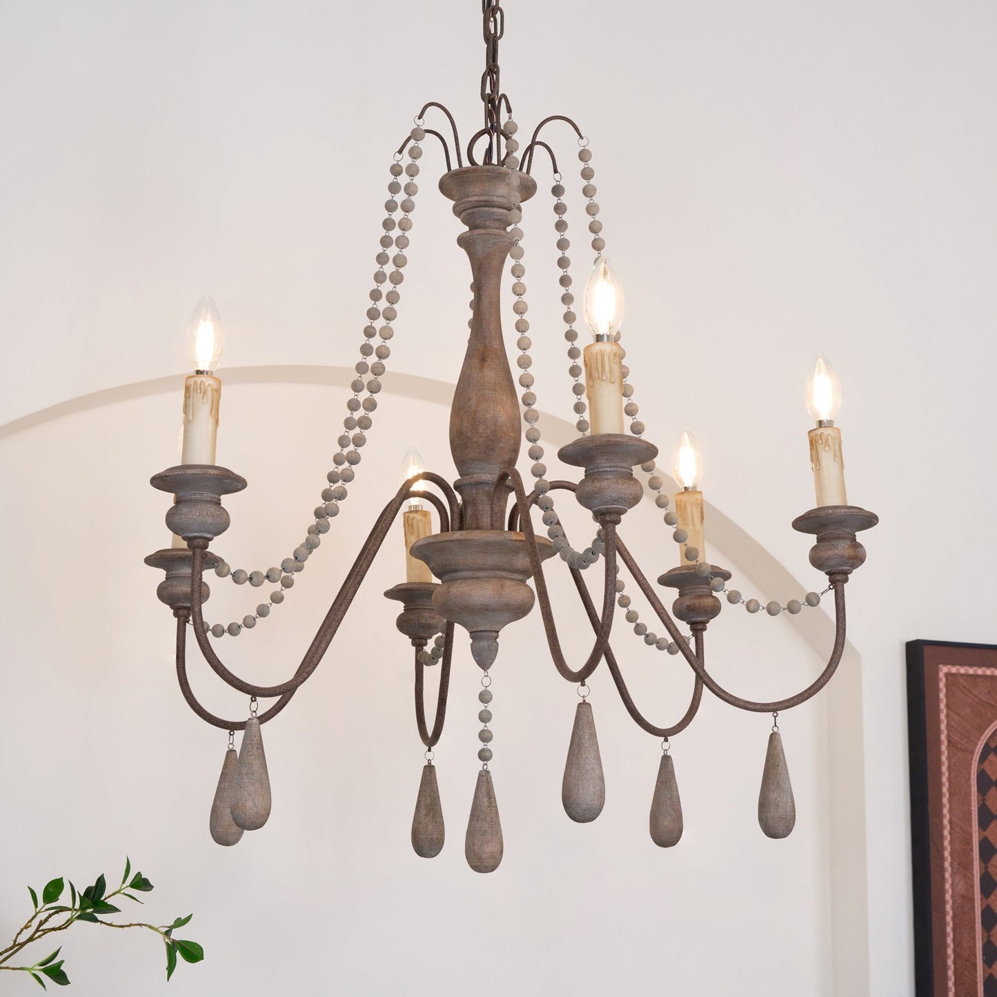 Candle Style Beaded Chandelier