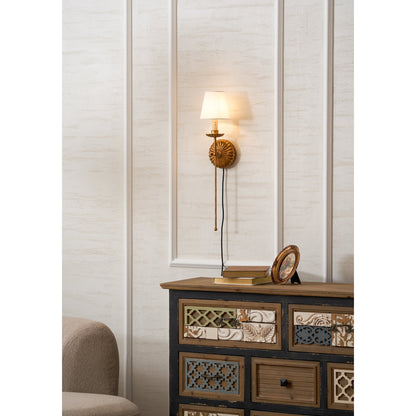 Fluted-Rosette Plug-in Wall Sconce