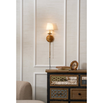 Fluted-Rosette Plug-in Wall Sconce