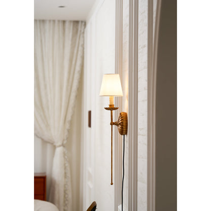 Fluted-Rosette Plug-in Wall Sconce