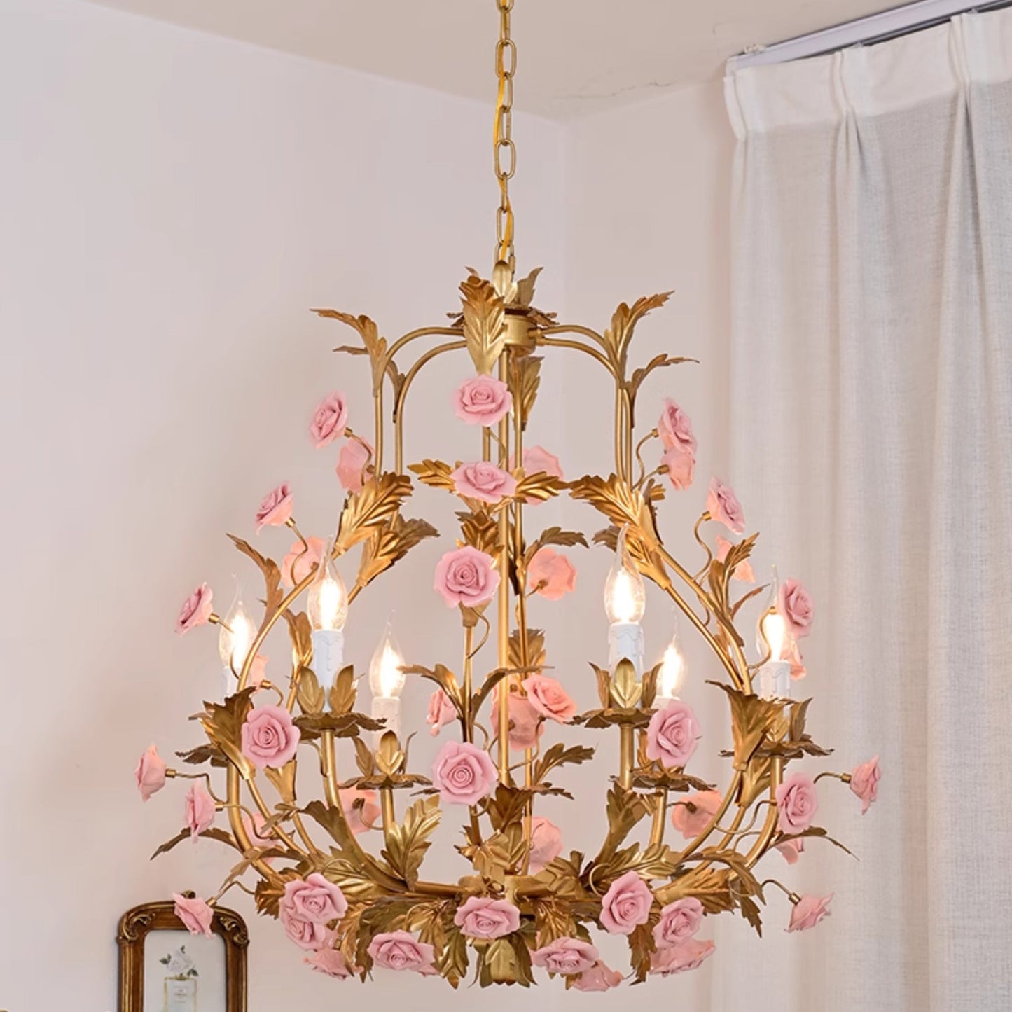 Ceramic Rose Chandelier