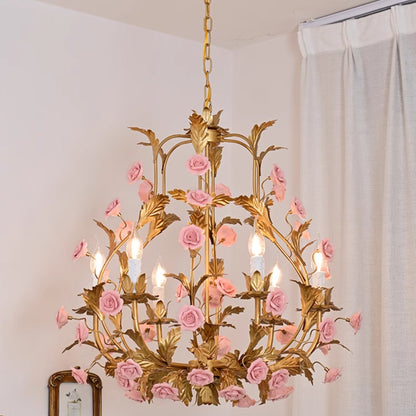Ceramic Rose Chandelier